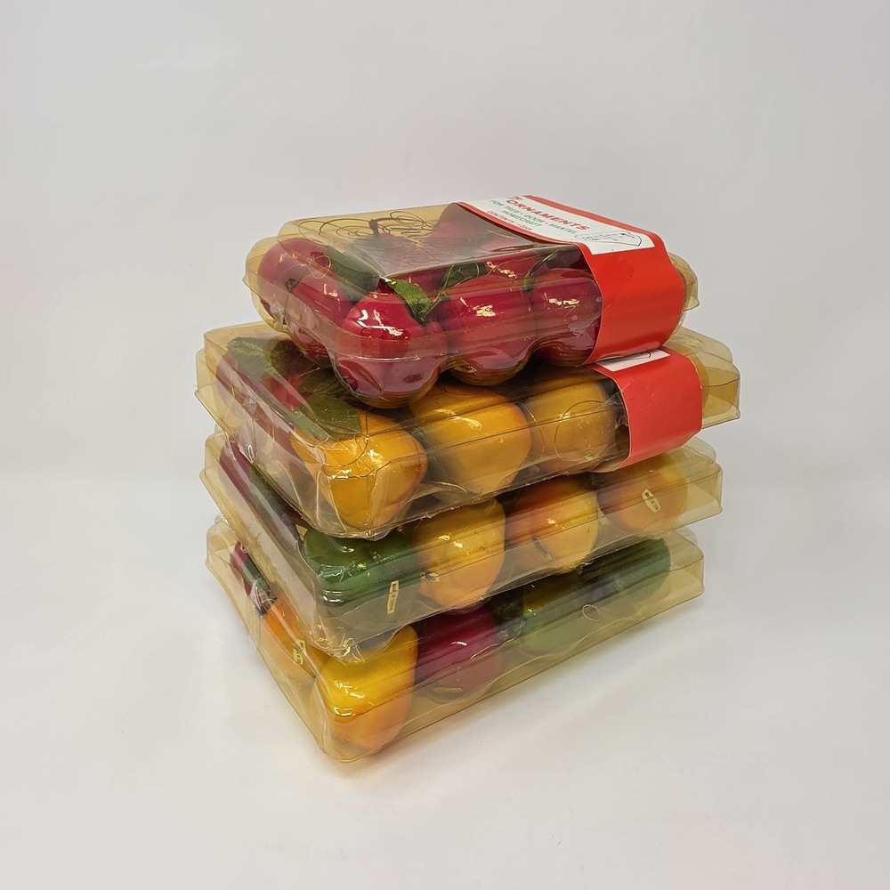 Vintage Kmart Trim A Tree Pear & Apple Christmas Tree Ornaments ~ 4 Boxes - Picture 16 of 16